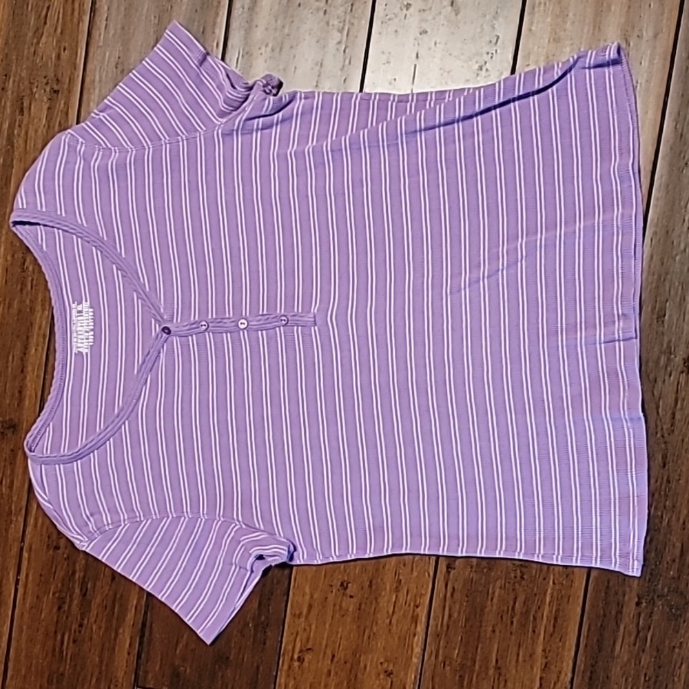 Purple and white Henley t-shirt Route 66 size XL
